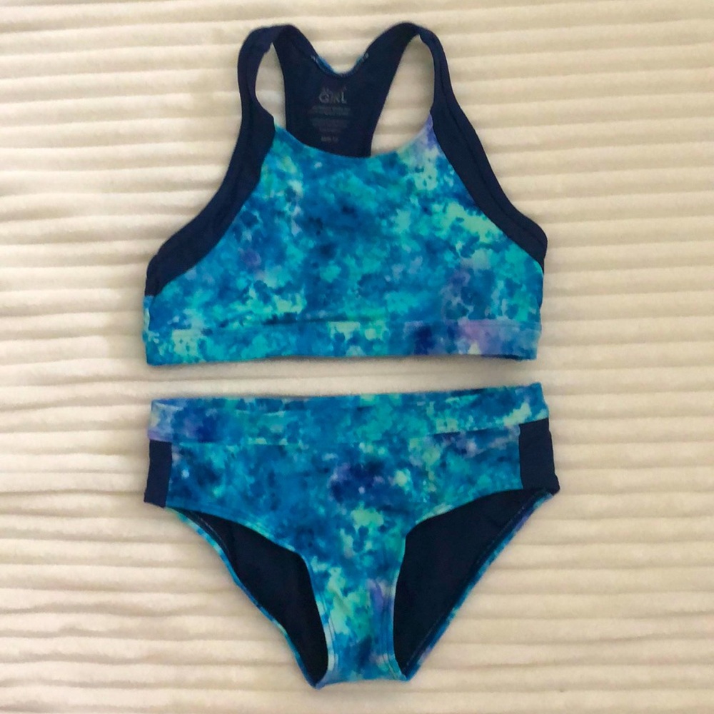 Athleta Girl High Neck Bikini Top and Mid Rise Bottoms